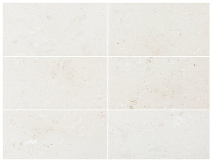 Myra White Limestone Tile Brushed 24"x48"