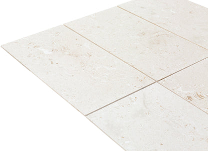 Myra White Limestone Tile Brushed 24"x48"