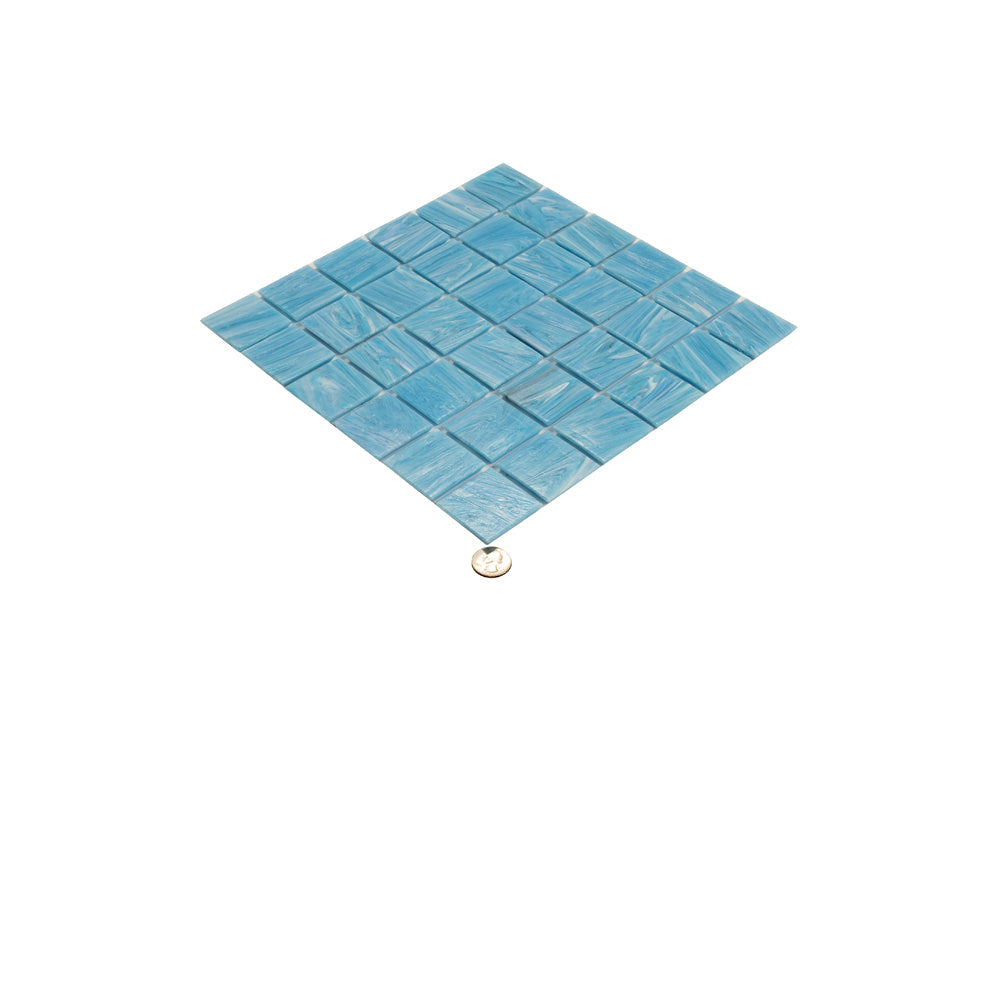 Sky Blue 12x12 Glossy Uniform square Glass Mosaic Tile (10 pack, 10 sq ft/case)