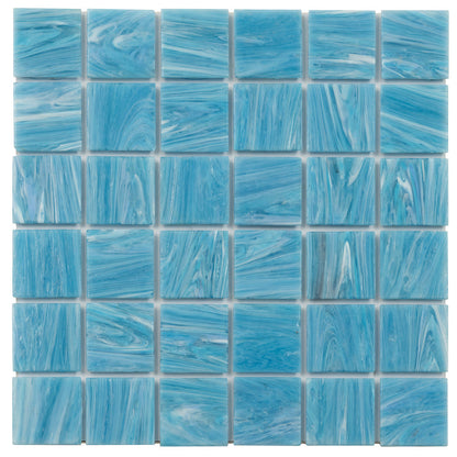 Sky Blue 12x12 Glossy Uniform square Glass Mosaic Tile (10 pack, 10 sq ft/case)