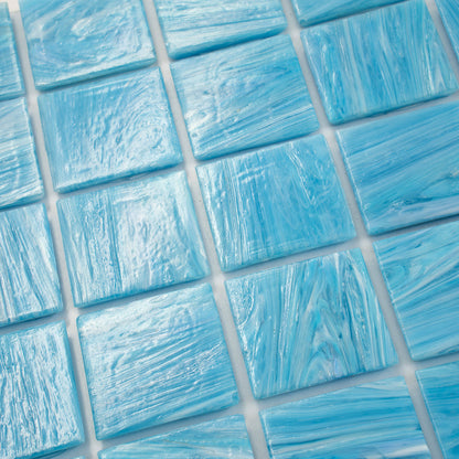 Sky Blue 12x12 Glossy Uniform square Glass Mosaic Tile (10 pack, 10 sq ft/case)