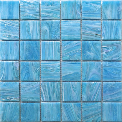 Sky Blue 12x12 Glossy Uniform square Glass Mosaic Tile (10 pack, 10 sq ft/case)