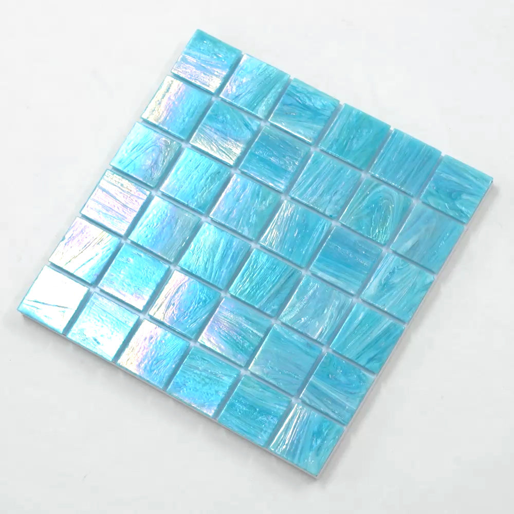 Sky Blue 12x12 Glossy Uniform square Glass Mosaic Tile (10 pack, 10 sq ft/case)