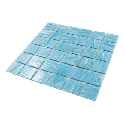 Sky Blue 12x12 Glossy Uniform square Glass Mosaic Tile (10 pack, 10 sq ft/case)