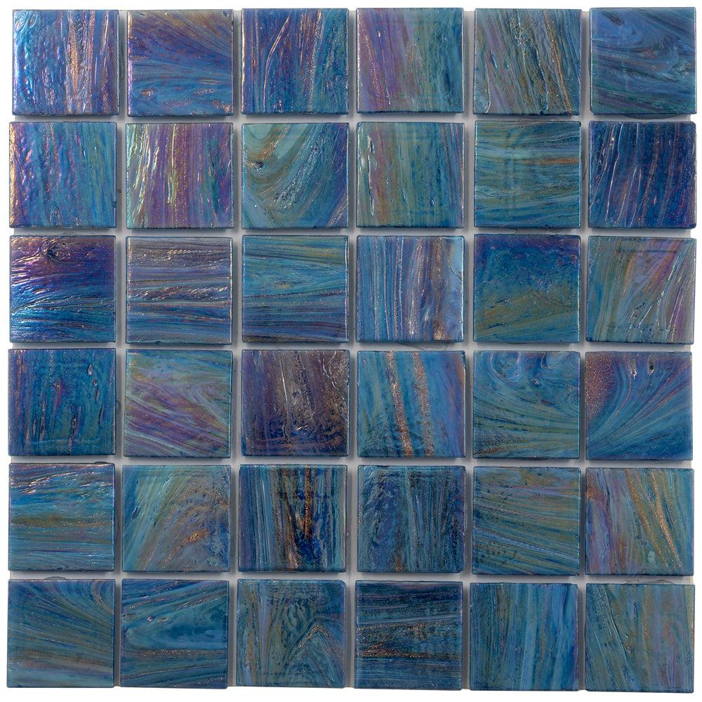 Midnight Blue 12x12 Glossy Uniform square Glass Mosaic Tile (10 pack, 10 sq ft/case) - Sample
