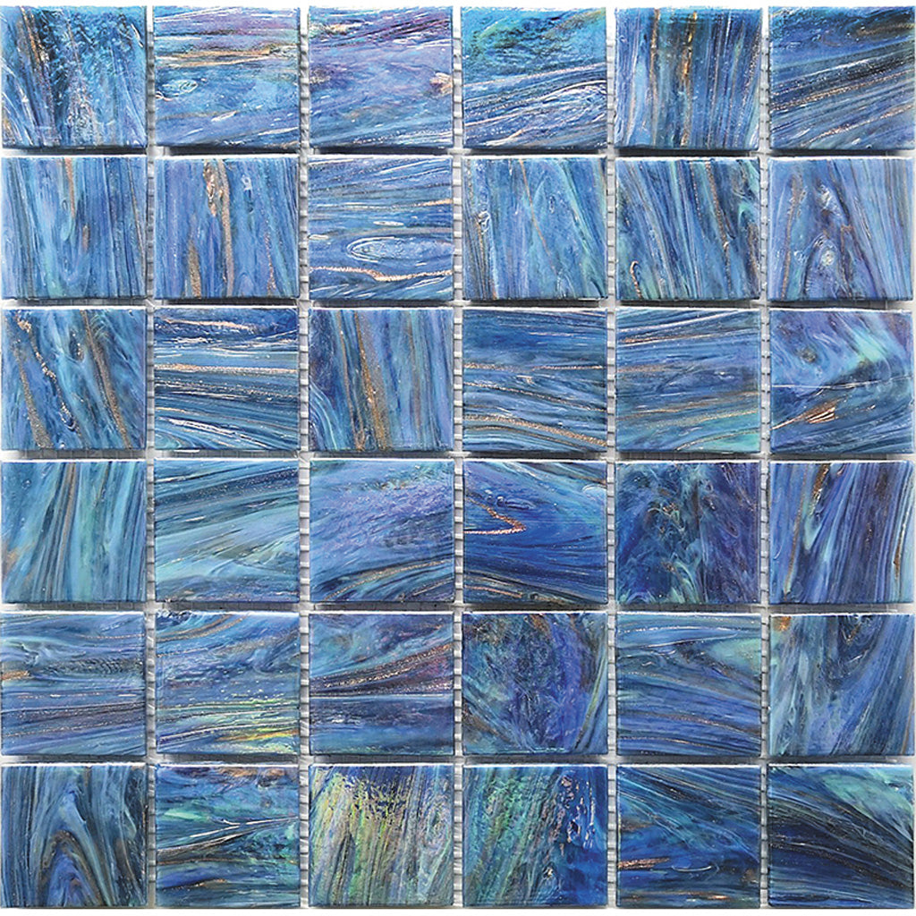 Midnight Blue 12x12 Glossy Uniform square Glass Mosaic Tile (10 pack, 10 sq ft/case) - Sample