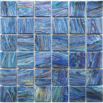 Midnight Blue 12x12 Glossy Uniform square Glass Mosaic Tile (10 pack, 10 sq ft/case) - Sample