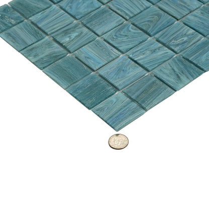 Yale Blue 12x12 Glossy Uniform square Glass Mosaic Tile (10 pack, 10 sq ft/case)