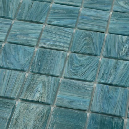 Yale Blue 12x12 Glossy Uniform square Glass Mosaic Tile (10 pack, 10 sq ft/case)