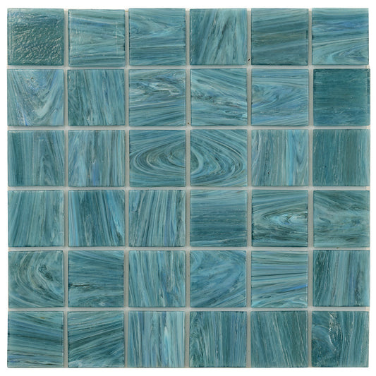 Yale Blue 12x12 Glossy Uniform square Glass Mosaic Tile (10 pack, 10 sq ft/case)