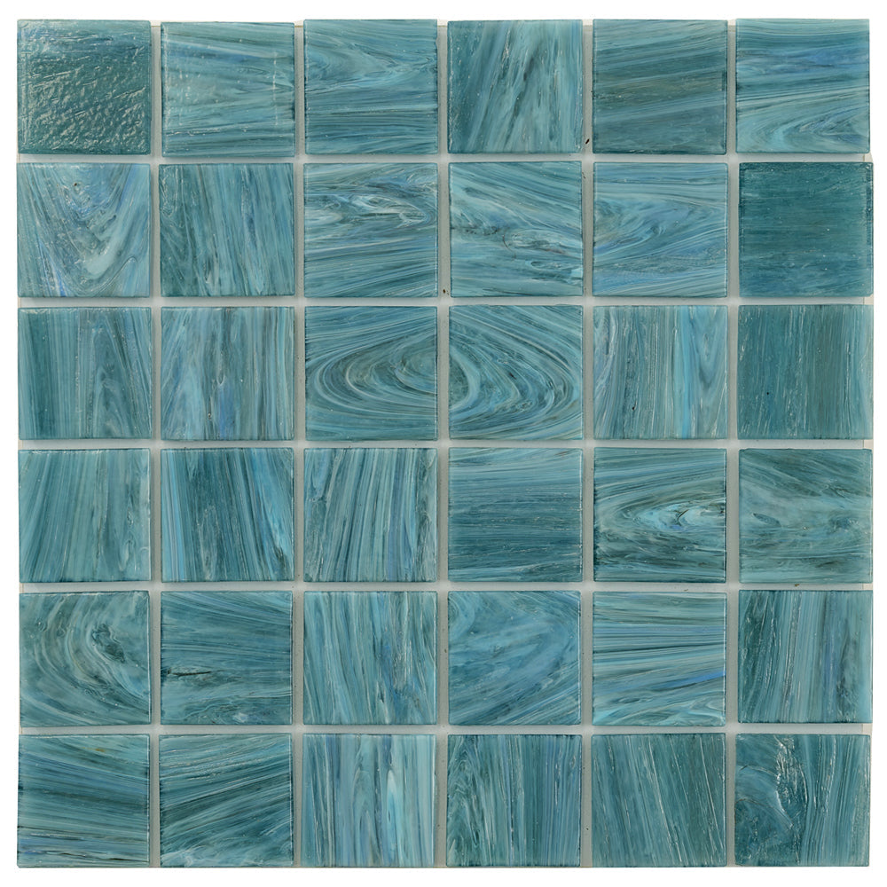 Yale Blue 12x12 Glossy Uniform Square Glass Mosaic Tile (10 pack, 10 sq ft/case) - Sample