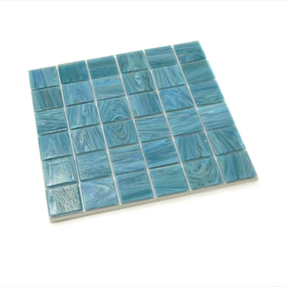 Yale Blue 12x12 Glossy Uniform square Glass Mosaic Tile (10 pack, 10 sq ft/case)