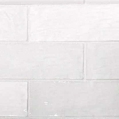 White 2.58 in. x 8 in. Polished Ceramic Subway Tile (5.38 sq ft/case)
