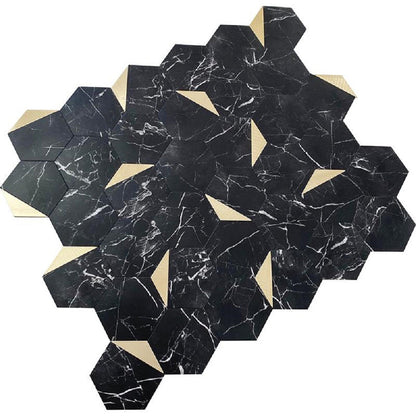 Black Gold 12x12 Honed Hexagon PVC Peel & Stick Tile (10 pack, 8.3 sq ft/case)