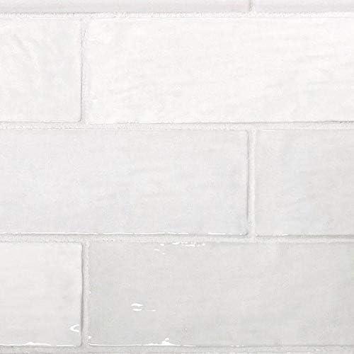 White 2.5x8 Glossy Subway Ceramic Tile (38 pack, 5.38 sq ft/case) - Sample