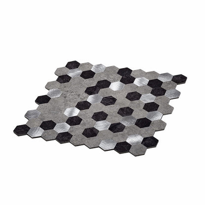 Silver 11x11 Honed Hexagon PVC Peel & Stick Tile (10 pack, 8.79 sq ft/case) - Sample