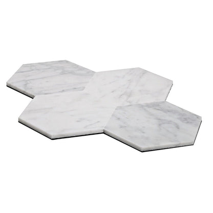 Carrara White 9x10 Honed Hexagon Marble Peel & Stick Tile (10 pack, 6.41 sq ft/case)