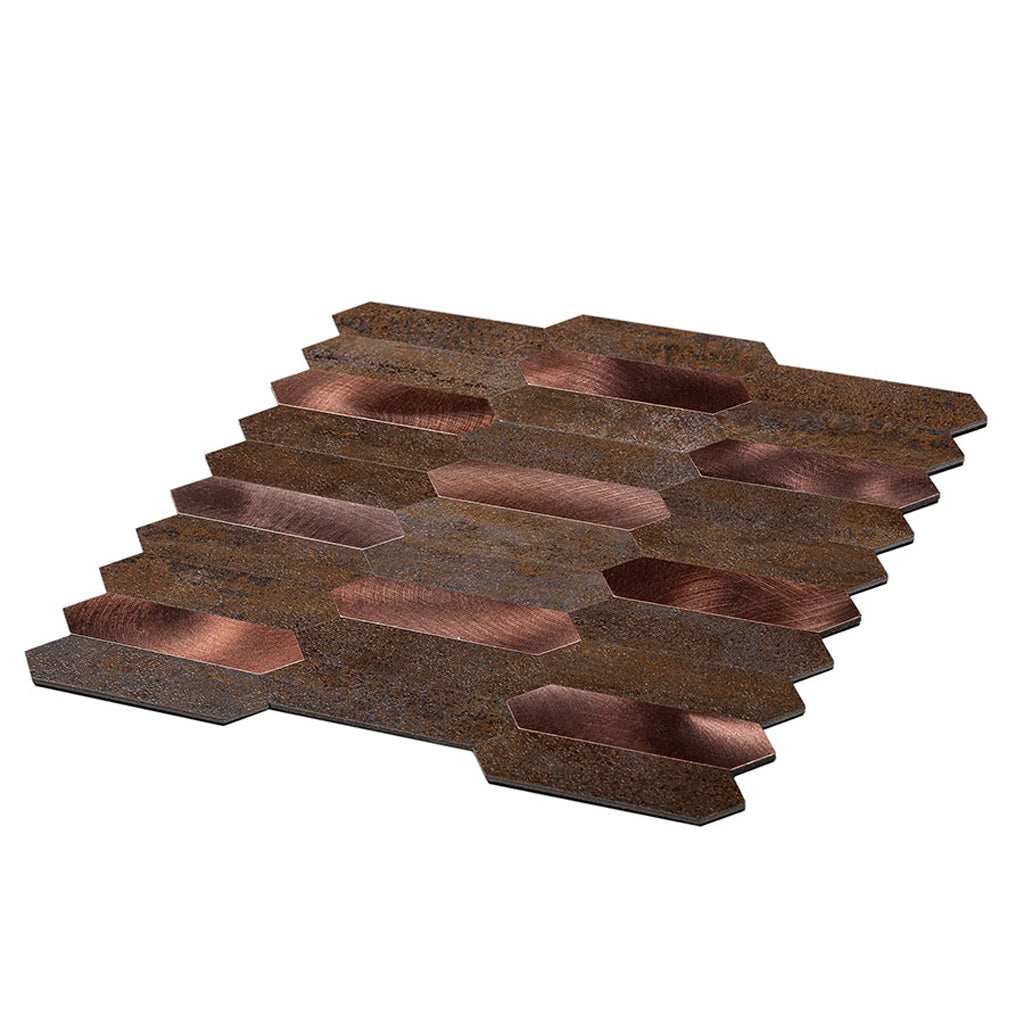 Copper 12x12 Honed Brick PVC Peel & Stick Tile (10 pack, 10 sq ft/case)