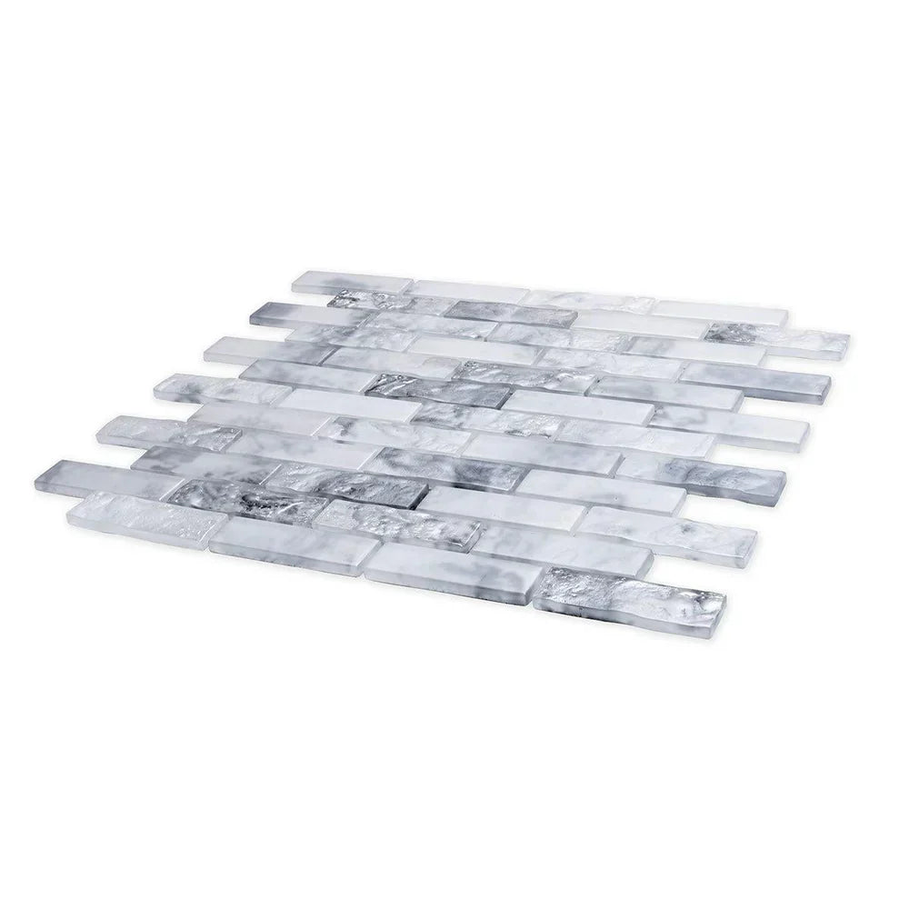 White 12x12 Matte Brick Glass Mosaic Tile (10 pack, 9.5 sq ft/case)