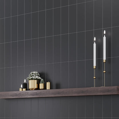 Black 4x12 Polished Ceramic Subway Tile (34 pack, 10.4 sq ft/case)