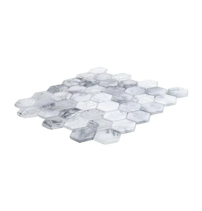 White 12x12 Matte Hexagon Glass Mosaic Tile (10 pack, 9.6 sq ft/case) - Sample