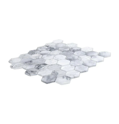 White 12x12 Matte Hexagon Glass Mosaic Tile (10 pack, 9.6 sq ft/case)