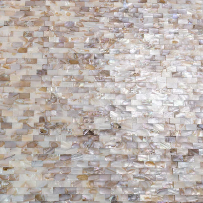 White Beige 12x12 Polished Brick Shell Mother of Pearl Mosaic Tile (20 pack, 18.52 sq ft/case) - Sample