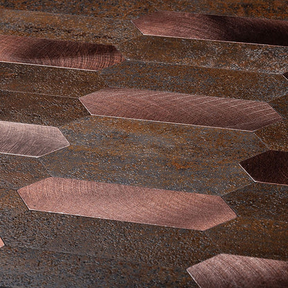 Copper 12x12 Honed Brick PVC Peel & Stick Tile (10 pack, 10 sq ft/case)