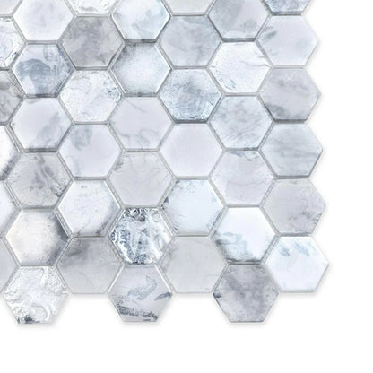 White 12x12 Matte Hexagon Glass Mosaic Tile (10 pack, 9.6 sq ft/case)