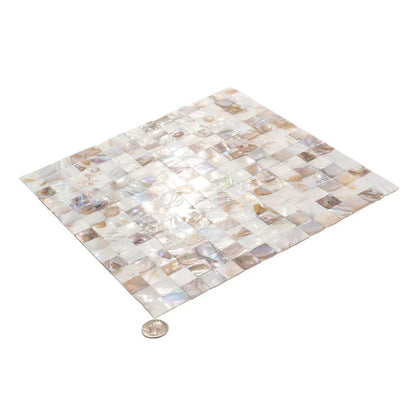 White Beige 12x12 Polished Square Shell Mother of Pearl Mosaic Tile (20 pack, 19.34 sq ft/case) - Sample