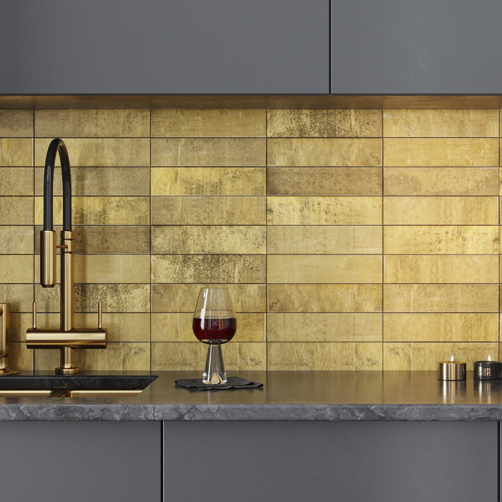 Golden Ochre 2.5x10 Matte Ceramic Subway Tile (30 pack, 5.06 sq ft/case)
