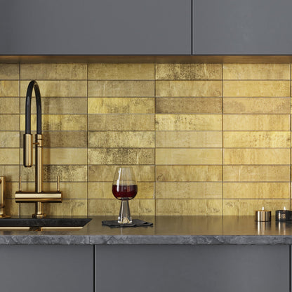 Golden Ochre 2.5x10 Matte Ceramic Subway Tile (30 pack, 5.06 sq ft/case)