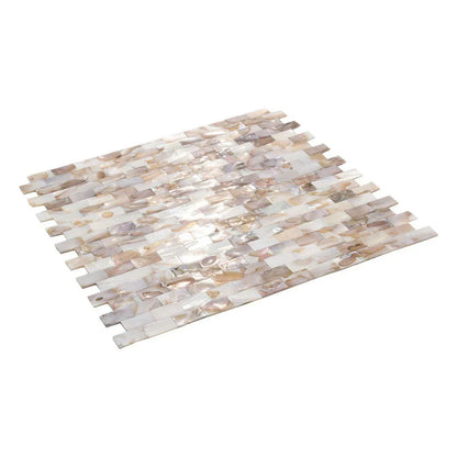 White Beige 12x12 Polished Brick Shell Mother of Pearl Mosaic Tile (20 pack, 18.52 sq ft/case)