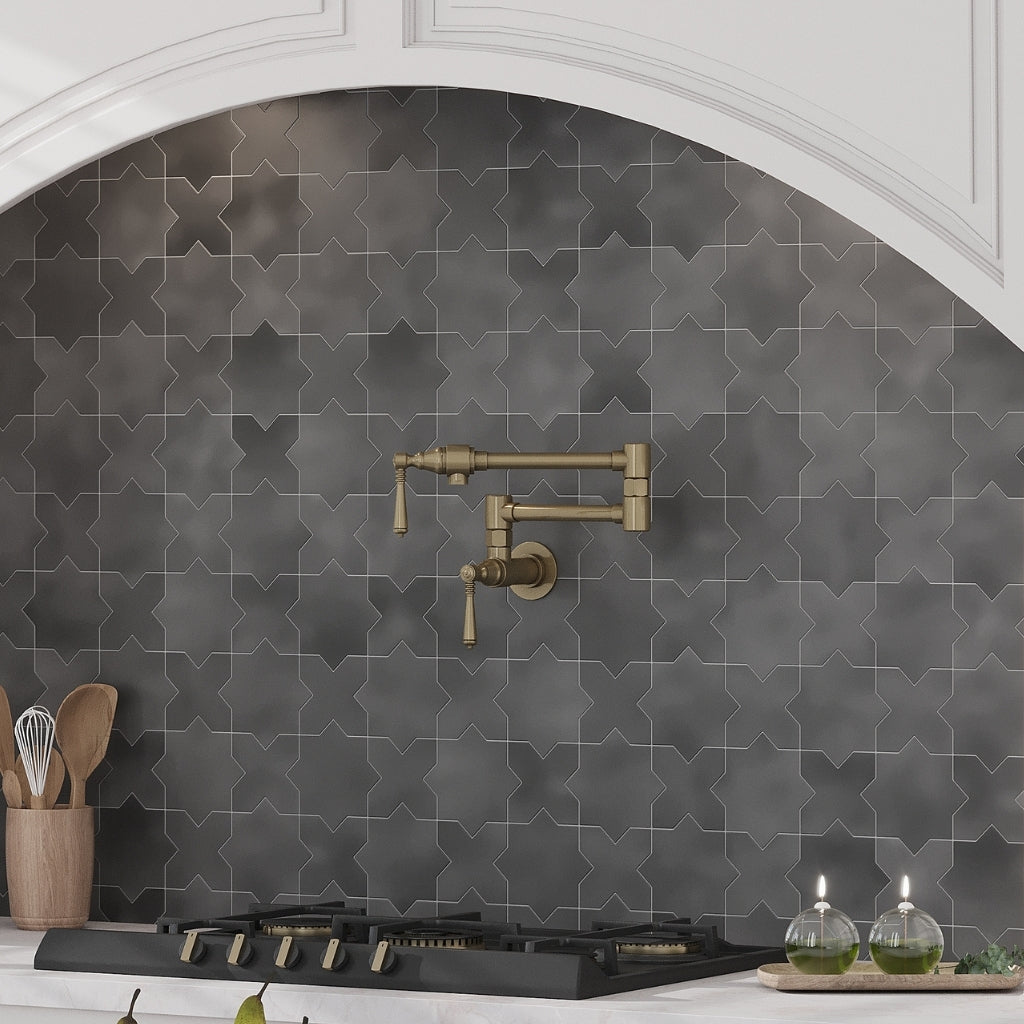 Black 5x5 Matte Cross Ceramic Tile (27 pack, 5.37 sq ft/case)
