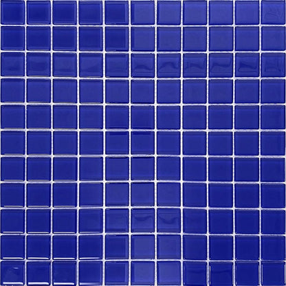 Cobalt Blue 12x12 Glossy Square Glass Mosaic Tile (10 pack, 9.67 sq ft/case)