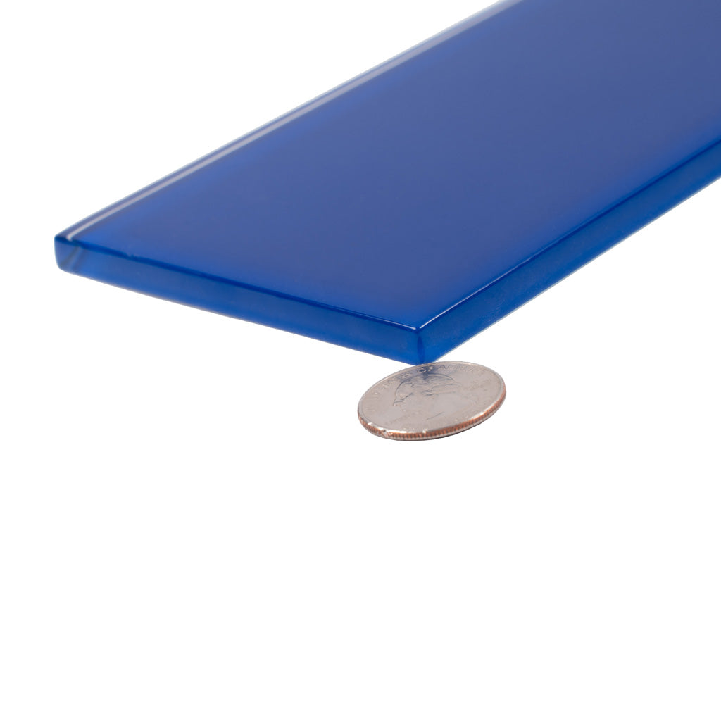 Cobalt Blue 4x16 Glossy Subway Glass Tile (12 pack, 5.33 sq ft/case)