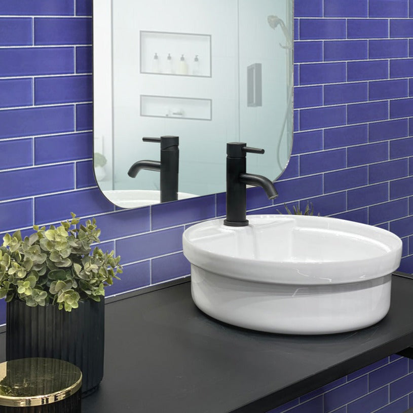 Cobalt Blue 3x12 Matte Subway Glass Tile (20 pack, 5 sq ft/case) - Sample