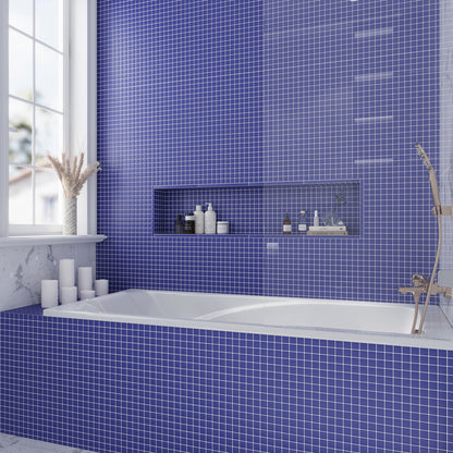 Cobalt Blue 0.5x12 Matte Glass Pencil Tile Trim (10 pack, 0.5 sq ft/case)