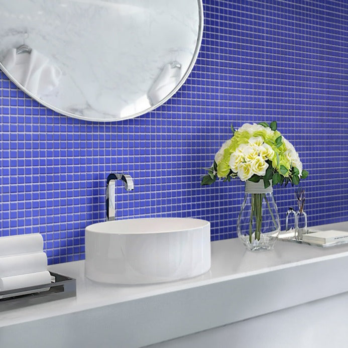 Cobalt Blue 12x12 Matte Square Glass Mosaic Tile (10 pack, 9.67 sq ft/case)