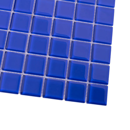 Cobalt Blue 12x12 Glossy Square Glass Mosaic Tile (10 pack, 9.67 sq ft/case)