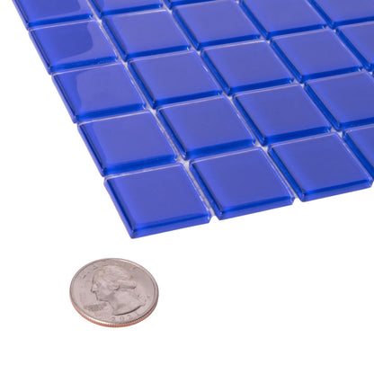 Cobalt Blue 12x12 Glossy Square Glass Mosaic Tile (10 pack, 9.67 sq ft/case)
