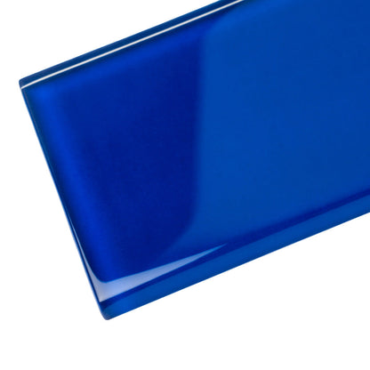 Cobalt Blue 3x12 Glossy Subway Glass Tile (20 pack, 5 sq ft/case) - Sample