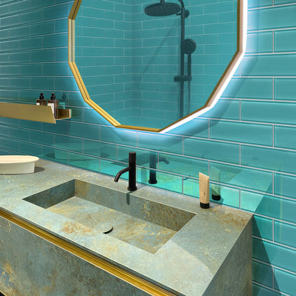 Sky Blue 3x12 Glossy Subway Glass Tile (20 pack, 5 sq ft/case)