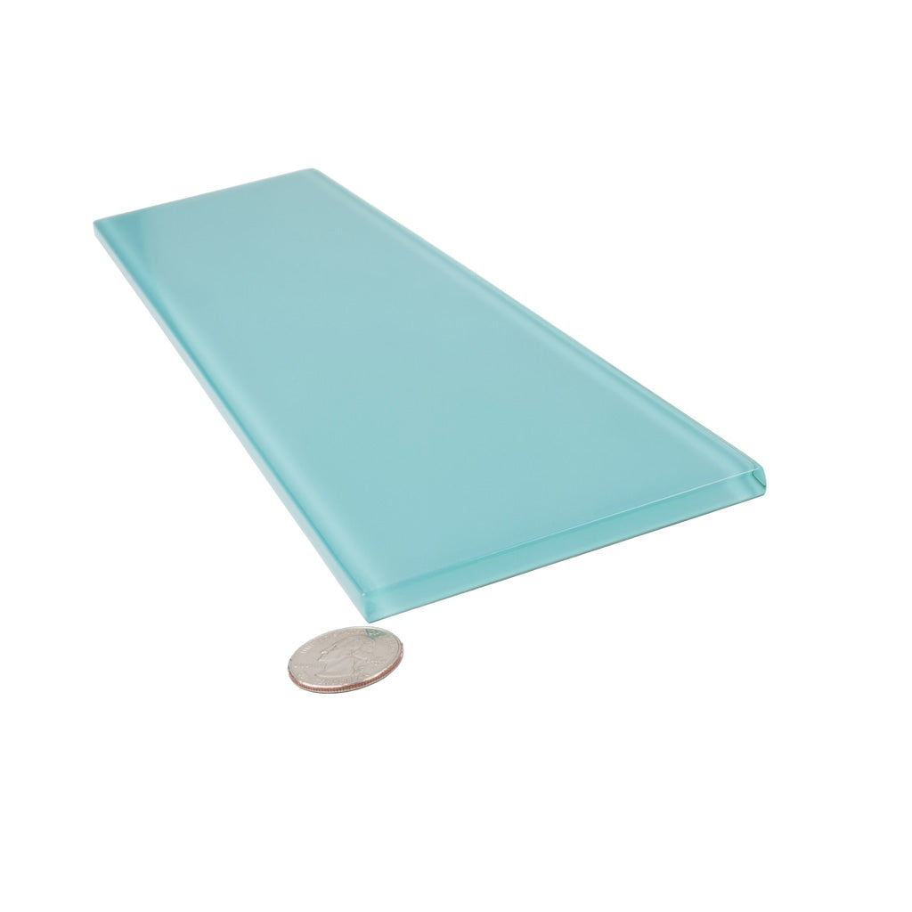 Sky Blue 4x16 Glossy Subway Glass Tile (12 pack, 5.33 sq ft/case)