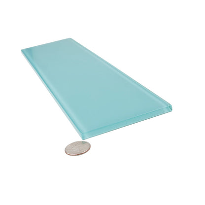Sky Blue 4x16 Glossy Subway Glass Tile (12 pack, 5.33 sq ft/case)