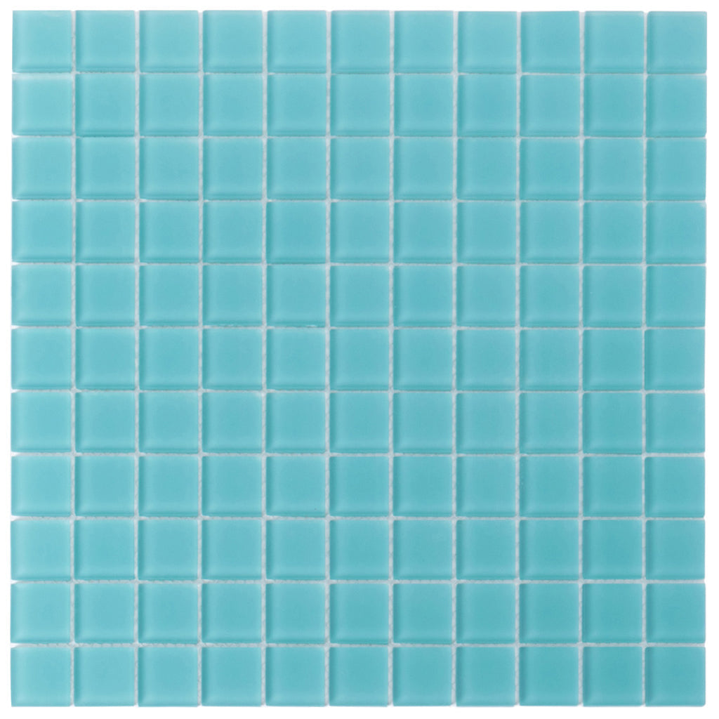 Sky Blue 12x12 Matte Square Glass Mosaic Tile (10 pack, 9.67 sq ft/case)