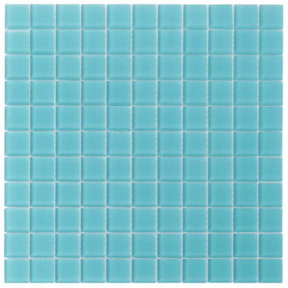 Sky Blue 12x12 Matte Square Glass Mosaic Tile (10 pack, 9.67 sq ft/case) - Sample