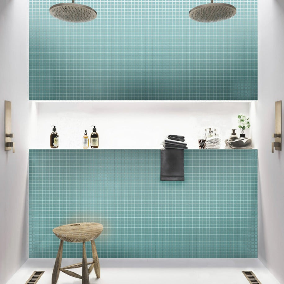 Sky Blue 12x12 Matte Square Glass Mosaic Tile (10 pack, 9.67 sq ft/case)