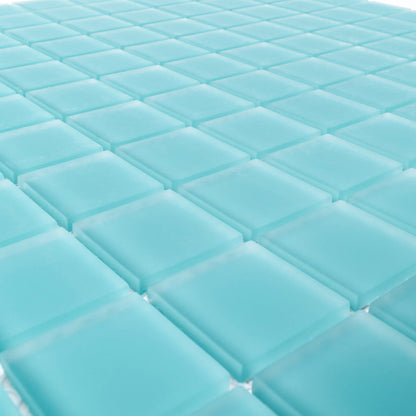 Sky Blue 12x12 Matte Square Glass Mosaic Tile (10 pack, 9.67 sq ft/case)