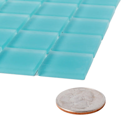Sky Blue 12x12 Matte Square Glass Mosaic Tile (10 pack, 9.67 sq ft/case)